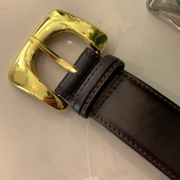 Oltre Designer leather belt with gold buckle NWOT - Picture 2 of 9
